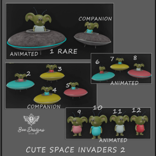 10 Bee Designs Cute Space Invaders 2