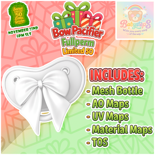 {Babysteps} Bow Pacifier- FULLPERM