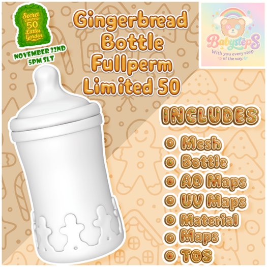 {Babysteps} Gingerbread Bottle - FULLPERM