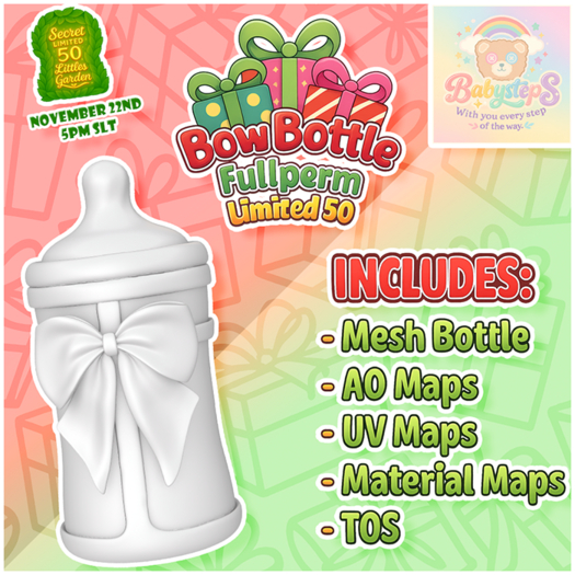 {Babysteps} Bow Bottle - FULLPERM