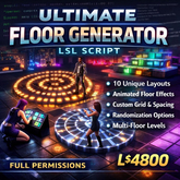 Ultimate Floor Generator LSL Script with User Guide – Animated Floor Builder System for Second Life – Full Permissions