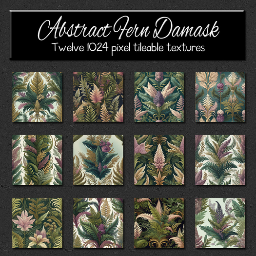 *Wallflowers* Abstract Fern Damask
