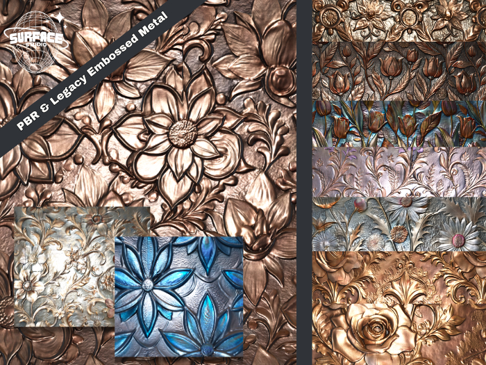 PBR & Legacy-Embossed Flower Metal