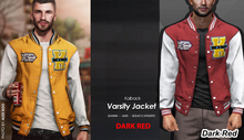 <Kalback> Varsity Jacket Dark Red