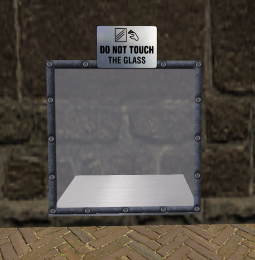 Glass Case w Sign