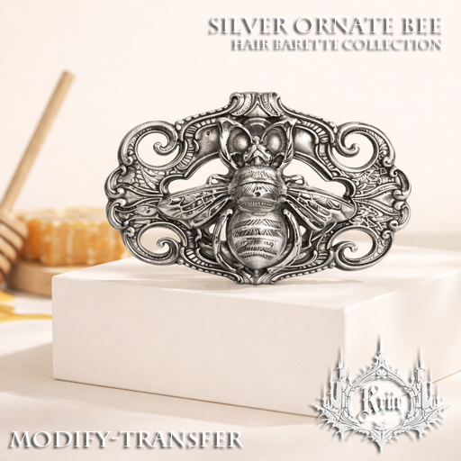 Barette Ornate Bee Silver