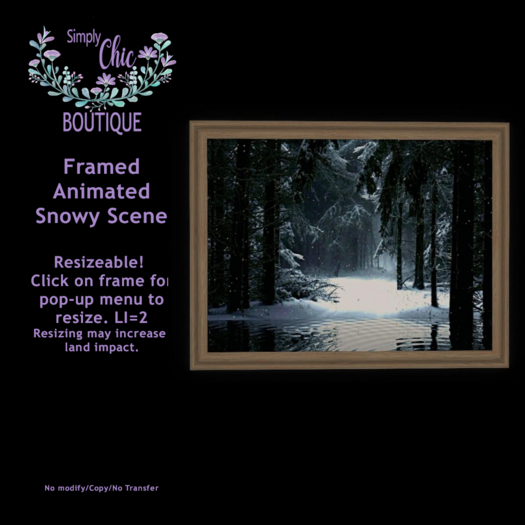 Framed Animated Snowy Scene