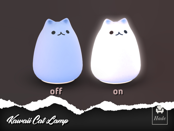 Hade - Kawaii Cat Lamp - Light Blue