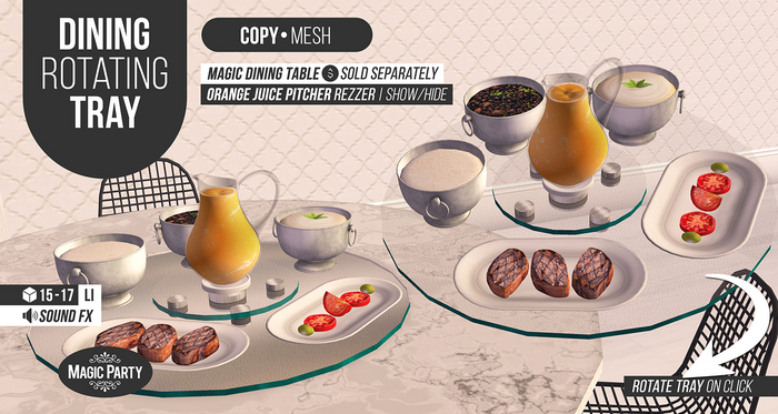 Magic Dining Rotating Tray [Table ADD-ON]