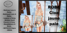 ** DC ** ROBE Cloe jaune pale_ "UNPACKER /HUD"