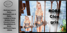 ** DC ** ROBE Cloe gris_ "UNPACKER /HUD"