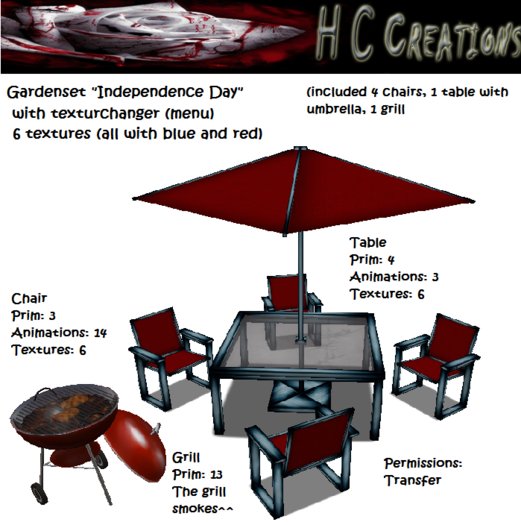 NEU! PROMO! Independence Day Garten Set mit Sonnenschirm