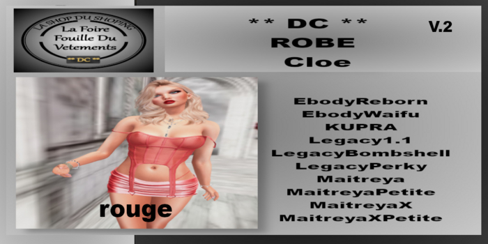 ** DC ** ROBE Cloe V.2 rouge_"UNPACKER*"