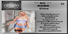 ** DC ** ROBE Cloe V.2 bleu_"UNPACKER"