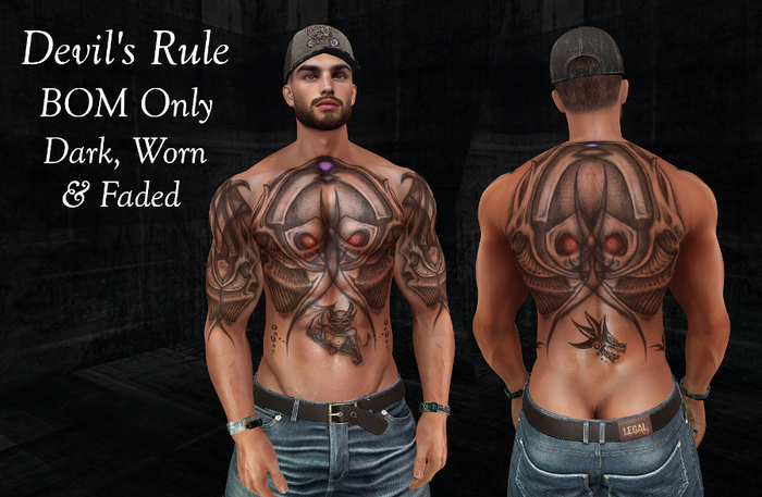 Etched Devils Rule Tattoo