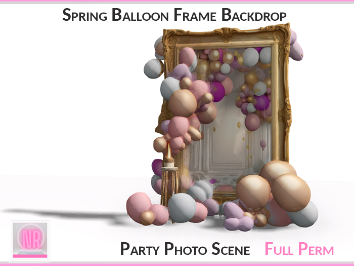 Spring Balloon Frame Backdrop Full Perm Builder Resource