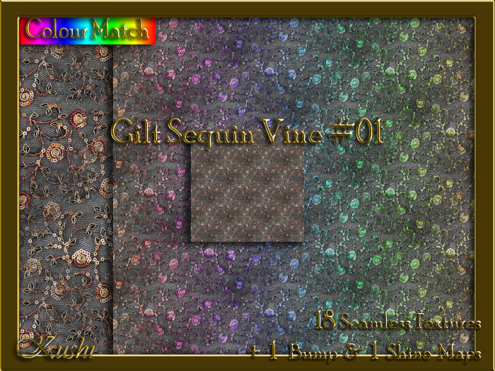 Gilt Sequin Vine #01 Texture Pack