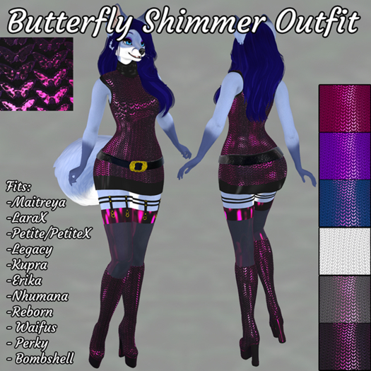 Butterfly Shimmer Outfit with Color HUD
