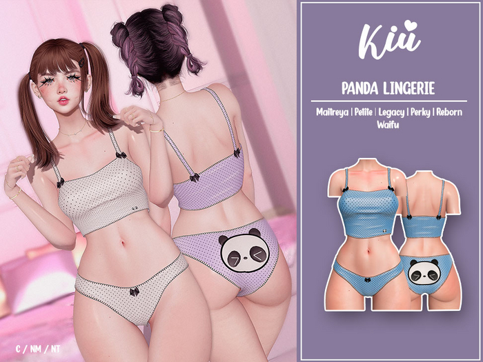 *>Kiu<* - Panda Lingerie_Baby Blue 