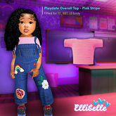 ELLIBELLE - Playdate Overalls Top - Pink Stripe
