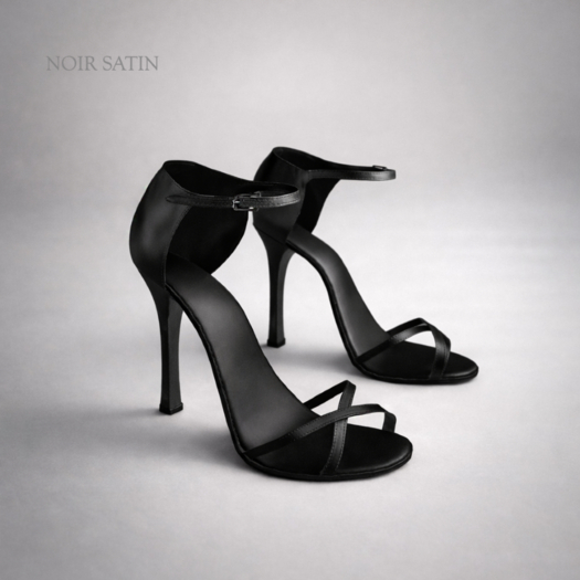 Noir Satin Heels