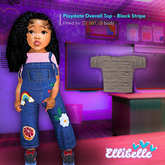 ELLIBELLE - Playdate Overalls Top - Black Stripe