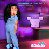 ELLIBELLE - Playdate Overalls Top - Purple Polka Dot