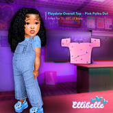 ELLIBELLE - Playdate Overalls Top - Pink Polka Dot