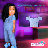 ELLIBELLE - Playdate Overalls Top - Lt Blue Polka Dot