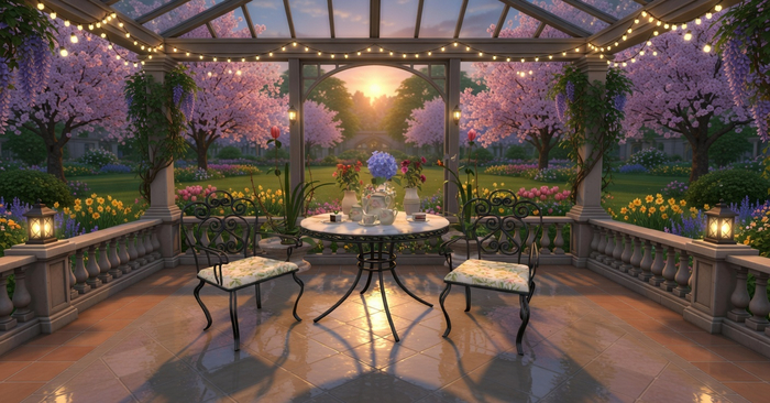 Aphrodite "Spring buterflies"  tea garden table set