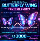 Procedural Butterfly Wing Flutter Script – Smooth Size Loop Animation (LSL) | Lag-Efficient | No Animation Required