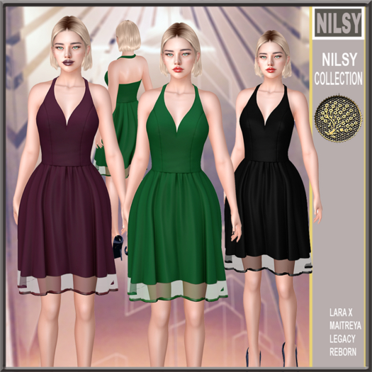 HALTER NECK DRESS,3OPTIONS