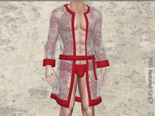 TwoSided Lace bedroom robe red-white