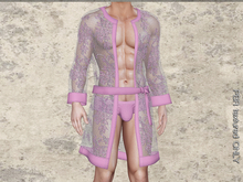 TwoSided Lace bedroom robe pink-white