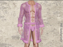 TwoSided Lace bedroom robe pink