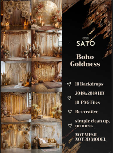 SATO - Boho Goldness backdrops (UNPACK)