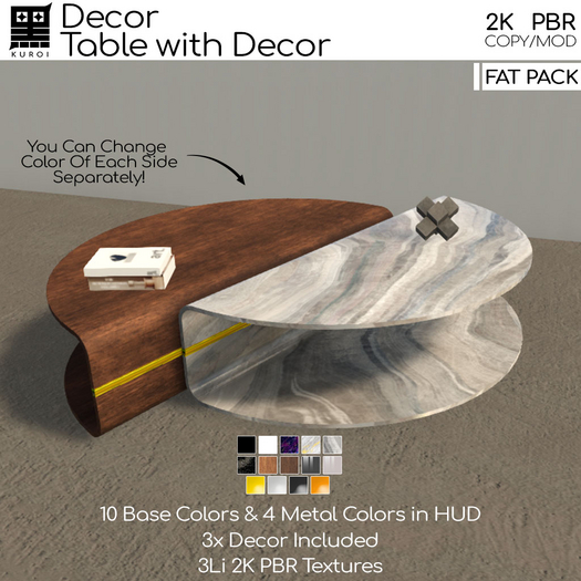 Kuroi - Modern Slices Table FAT PACK