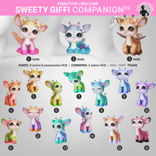 3.SEmotion Libellune Sweety Giffi XSCompanion RARE