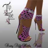 TIPTOE Dotty Silk Heels-Pink