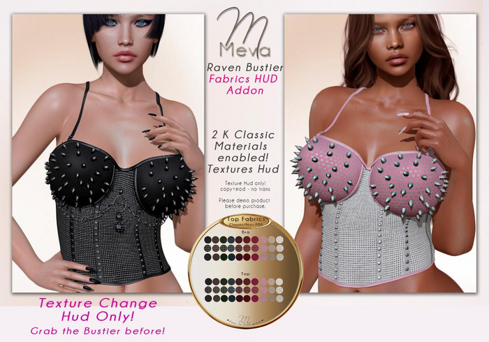 Meva Raven Bustier Fabrics Hud