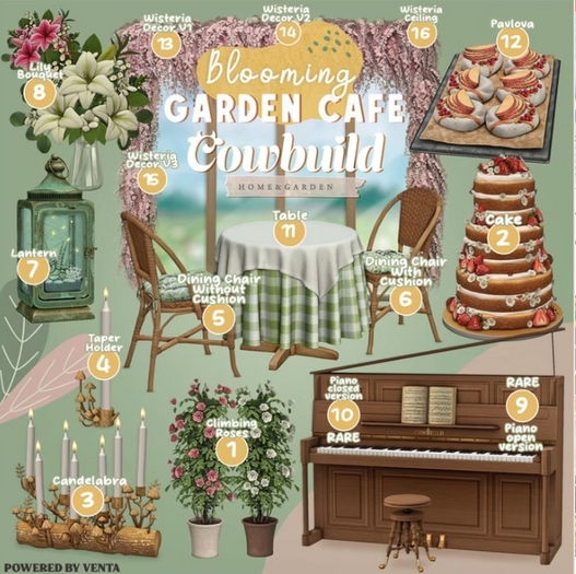 Cowbuild - Garden Cafe  FULL SET with RARE