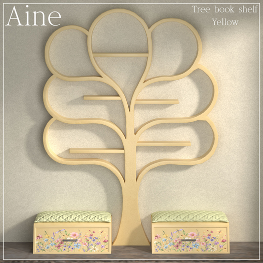 Aine - Tree book Shelf Yellow (ADD)