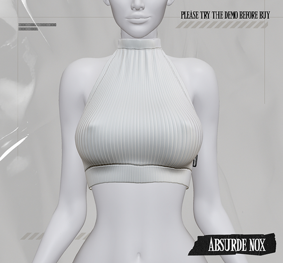 Absurde Nox - Abyss Top Ribbed // White