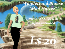 Wonderland Blouse-Mad Hatter