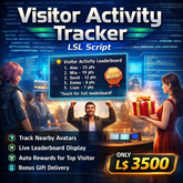 Visitor Activity Tracker LSL Script – Avatar Leaderboard System, Auto Reward Points, Engagement Tracker, Full Perm