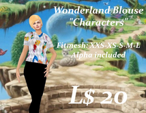Wonderland Blouse-Characters