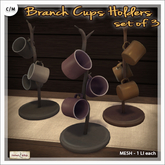 [V/W] Branch Cups Holders, Set of 3 - Medieval Fantasy hanged mugs