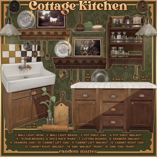 Random Matter - Cottage Kitchen - Drawers [Walnut]