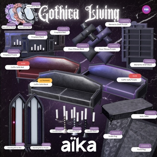 aika Gothica Living - Neon Mirror (black)