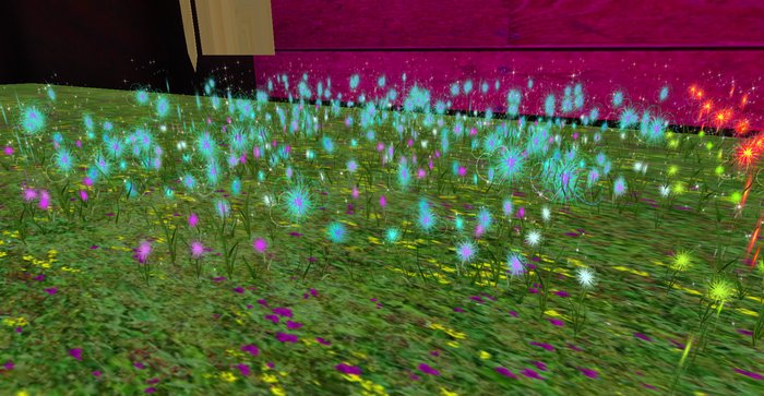 ALMOST FREE! WHIMSY AQUA HEART FANTASY FLOWERS-1 PRIM